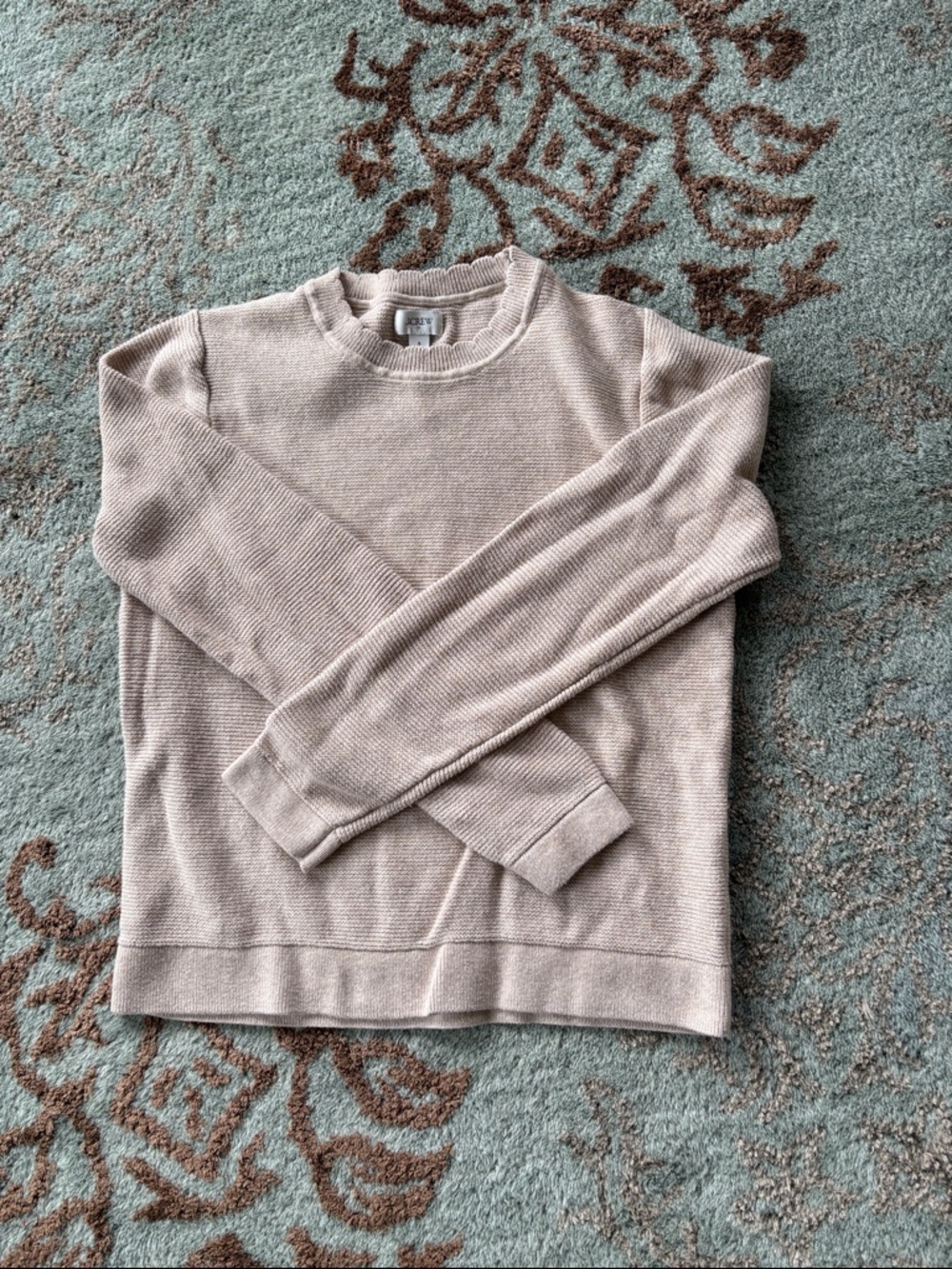 J. Crew Factory Women's Scalloped Crewneck Sweater